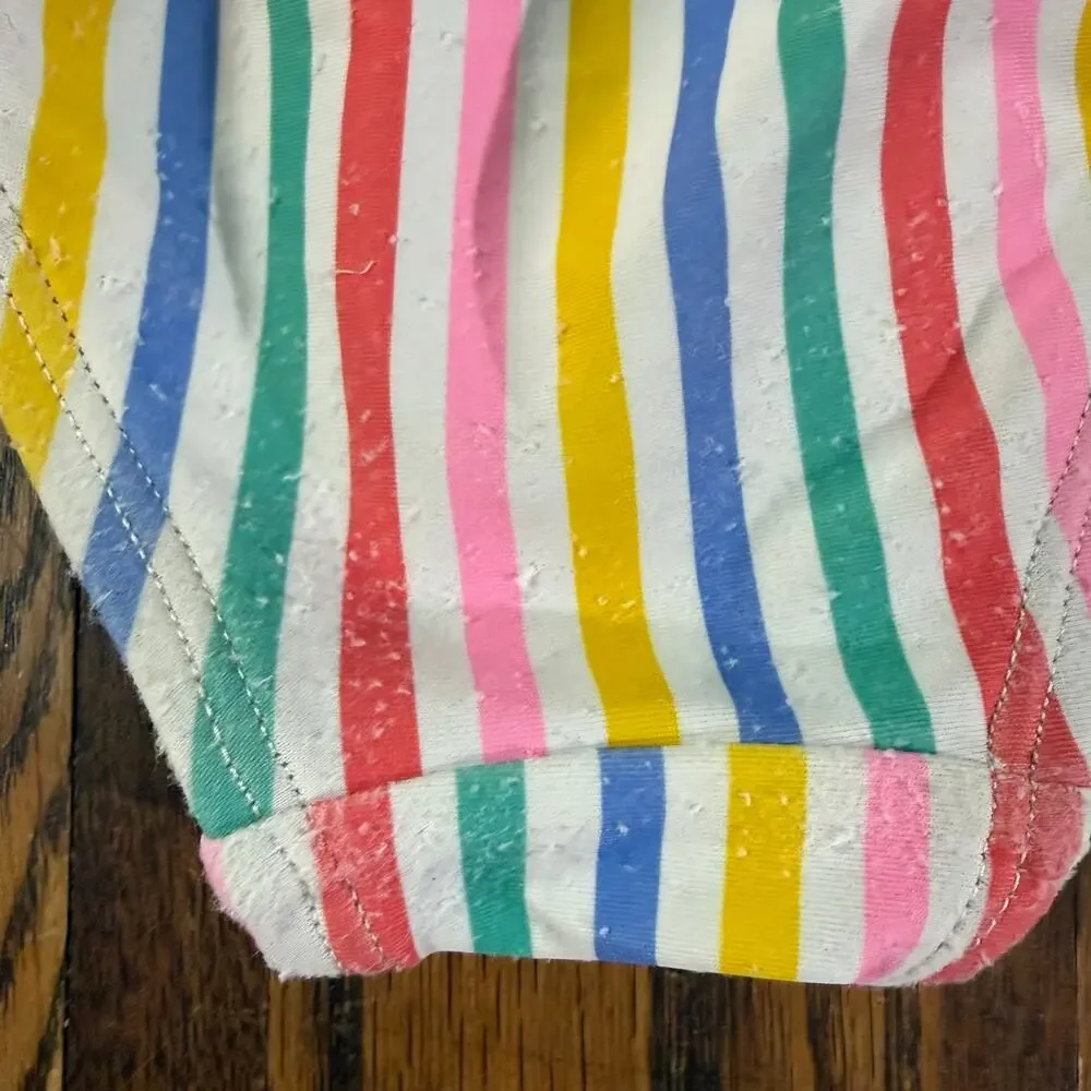 Old Navy 3T Rainbow Stripe Long Sleeve One Piece Swimsuit Rash Guard Zip Front